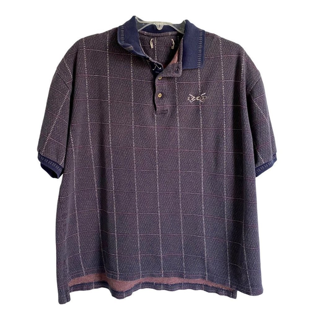 IZOD Golf Polo Shirt Grey and Blue